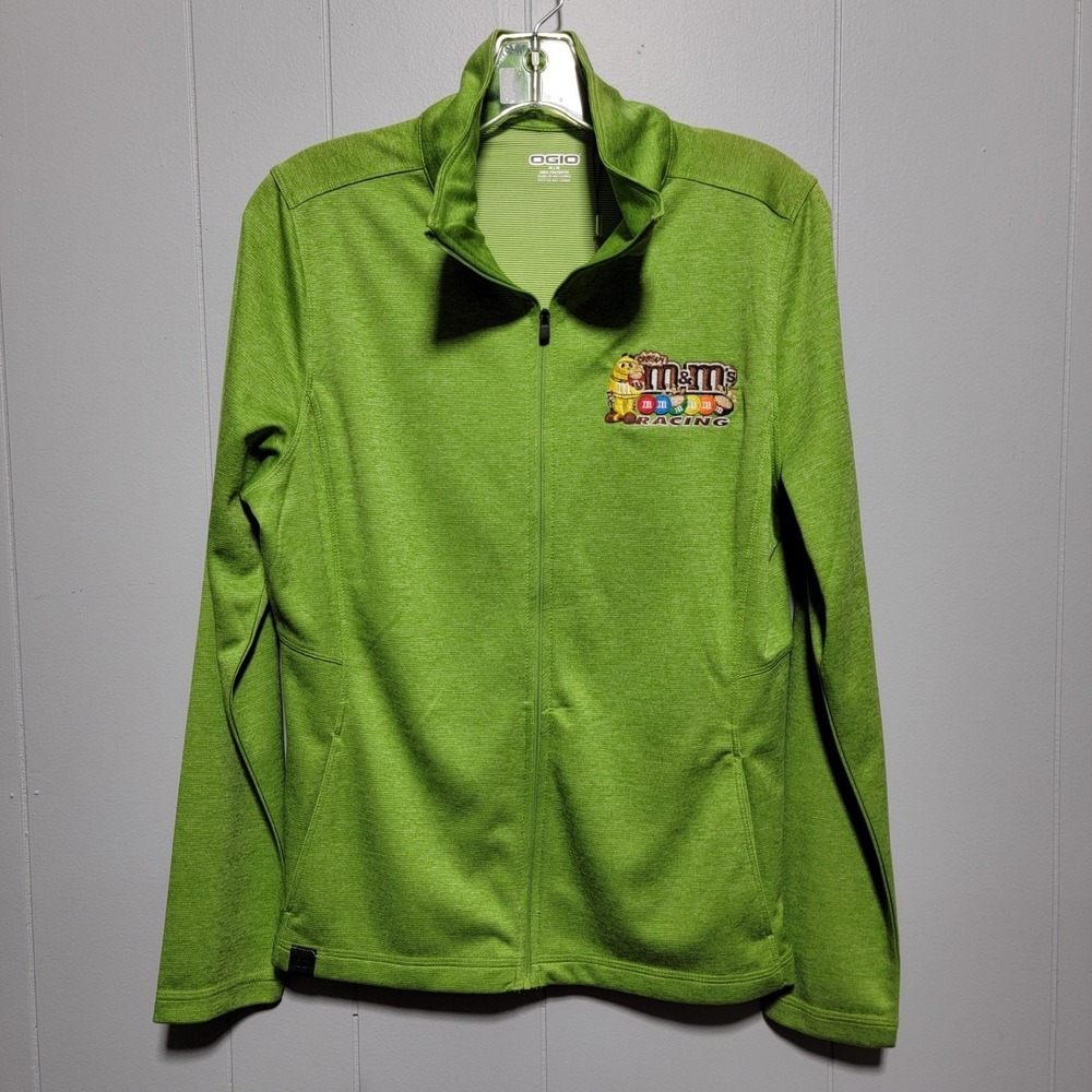 OGIO M&M S Racing Zip Up Jacket Women M Lime Green Polyester Track Jacket